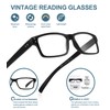 BLUELESS Vintage Reading Glasses Men Women（Black，+3.00）