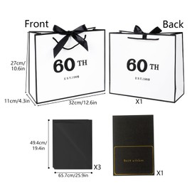 50th Birthday Gift Bag 12.6× 4.3× 10.6 Inches Large Birthday Gift Bag with Tissue Paper, 50th Birthday Bag for Women and Men