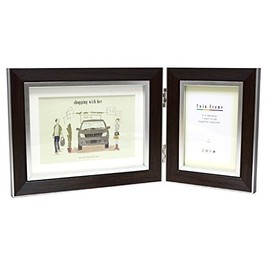 VANJOH フォトフレーム ツインフレームクラシック 「 L判×1,ポストカード×1 」 ダークブラウン TF-K53DB