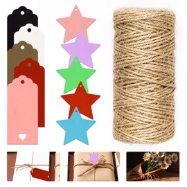 Yauhar 201Pcs Blank Gift Tags with String, Mixed Color Double-Sided Blank Craft Hang Labels Christmas Gift Wrapping Tag for Birthday Thanksgiving Wedding Favor and Valentine's Day