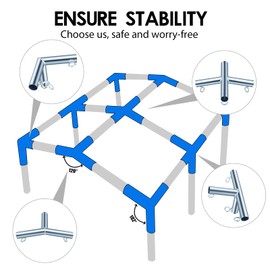 Blulu 15 Pcs 6 Leg Style Carport Canopy Pipe Fittings Low Peak Connectors with Threaded Eyebolts Galvanized Steel Canopy Connectors for 1 3/8 inch Pipe Flower Stands and Greenhouse Frames Awnings
