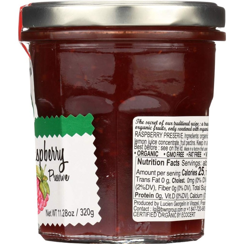 LUCIEN GEORGELIN Organic Raspberry Fruit Spread, 11.28 OZ