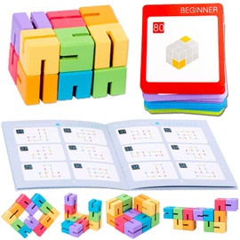 LOYUEGIYO Wooden Montessori Brain Teasers Game Toys Puzzles for Kids Age 3, 4, 5, 6, 7 Year Old,Travel Toys for Boys&Girls,STEM Sensory Educational Toys Age 3-5,4-8,3D Space Building Block Puzzle