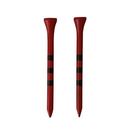 Golf Tees Etc. 2 3/4" & 3 1/4" Wooden Golf Tees with Precision Height Stripes - Pack of 100 (Red/Black or White/Black) (3 1/4", Red/Black Stripes)
