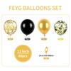Black & Gold Balloons Set - 60 Pack 12Inch Party