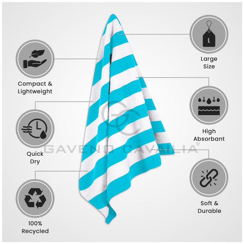 GC GAVENO CAVAILIA Microfiber Beach Towel Large - Super Absorbent