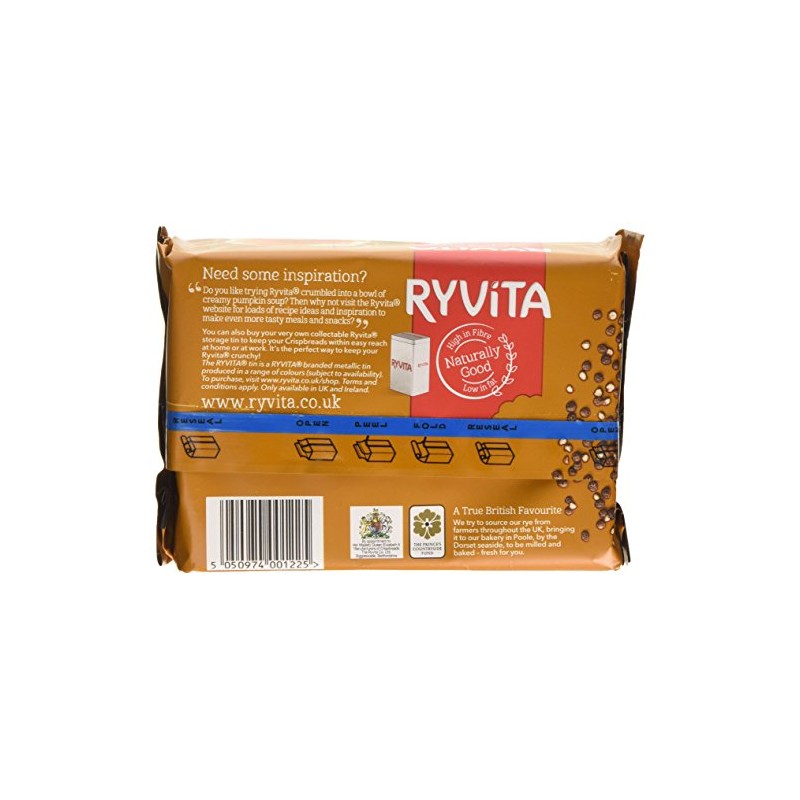 Ryvita Cracked Black Pepper Crispbread 200 g (Pack of 4)