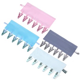 LemonRoad 4 Pack Foldable Travel Hangers with 6 Clips Compact Portable Folding Clothes Drying Hanger for Suitcase Cruise Camping Lightweight and Space Saving (Pink, Blue, Green, Grey)