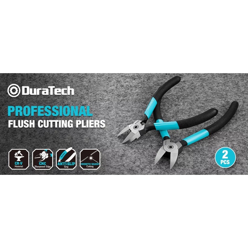 DURATECH 5-Inch and 6-Inch Professional Flush Cutters, Wire Cutters Heavy