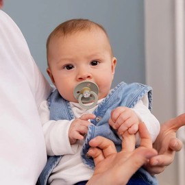 Bibs Round Natural Dummy Pacifier - Studio Collection - Jasmine Sage Mix, Size 2 (6+ m)