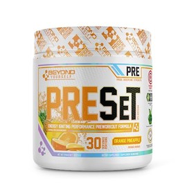 Beyond Yourself - PreSET | Peak Performance Pre-Workout | Smooth & Intense Energy with 200g Caffeine + L-Theanine & Deanol | 40 Servings | Orange Pineapple