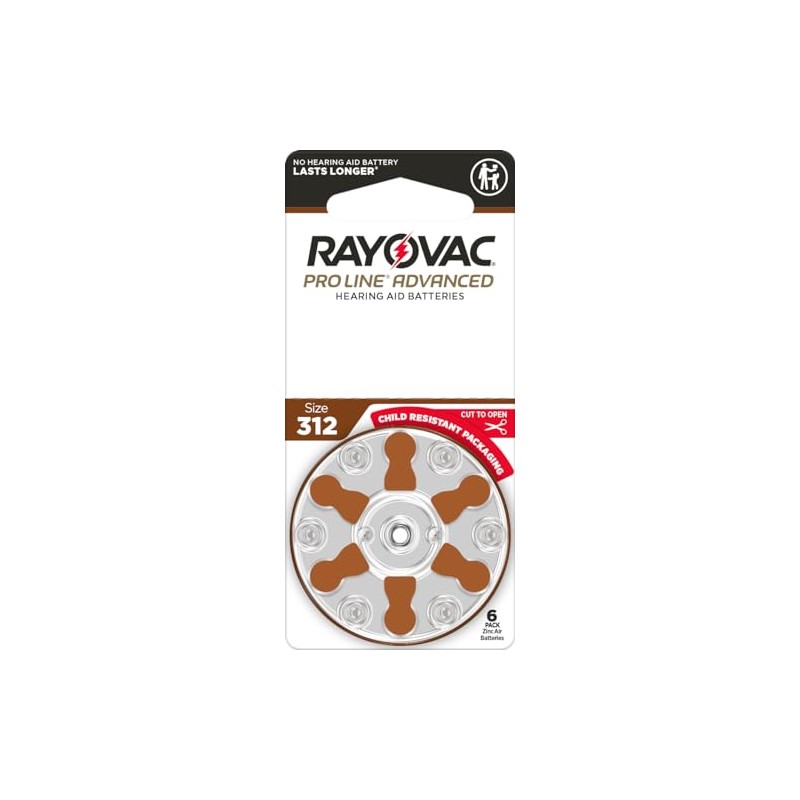 Newest Rayovac Proline Advanced Size 312, Active Core. 48 Batteries,