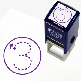 1 Number Formation Teachers Motivational Feedback Marking Stamper School Pupils Work 25mm Primary Teaching Services (Purple)