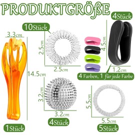 24 Stück Skills Set, Akupressur Ringe Stress Relief und Skills Borderline Entspannen, Skill Ball Ein Gefühl Der Ruhe Fördern, Skill Ringe Massage Von Beinen Armen Schultern und Taillen