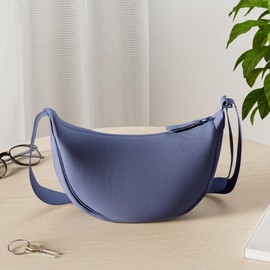 DKIIL NOIYB Crescent Bag for Women, Nylon Crescent Bags Hobos Crossbody Bag Portable Crescent Purse with Adjustable Strap Solid Color Chest Bag Shoulder Bag Fanny Packs