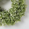 26" Large Artificial Boxwood Wreath for Front Door(White-Green)