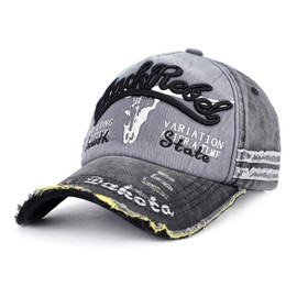 Vintage Baseball Cap for Men Women Cotton Sun Hat Distressed Snapback Hat Edge Trucker Motors Racing Motorcycle Biker Hat Outdoor Sports Cap Adjustable Peak Cap Breathable for Running Hiking Camping