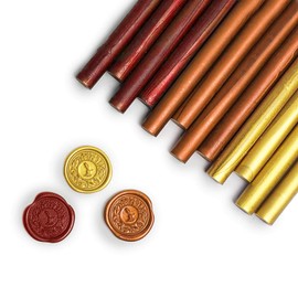 Whaline 12Pcs Terracotta Wax Seal Sticks Gradient Terracotta Color Glue Gun Sealing Wax Sticks Envelop Sealing Wax for Wedding Invitations Cards Envelopes Gift