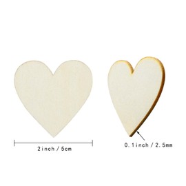 CUWELT Pack of 150 50 mm Wooden Hearts Discs, 5 cm Wooden Hearts Wedding, Natural Wood Discs Unpainted, Decorative Hearts, DIY Craft Decorations, Small Wooden Hearts for Crafts Wedding Guest Book