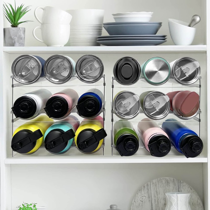 Spaclear 3 Pack Water Bottle Organizer, Stackable Kitchen Home Organization