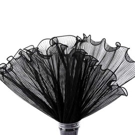 Teensery 2 Pack 5 Yards Flower Wrapping Mesh Paper Floral Bouquet Packaging Mesh Yarn Flower Gift Packaging Supplies with Wavy Edge for Valentine's Day Wedding Party Florist Supplies (Black)