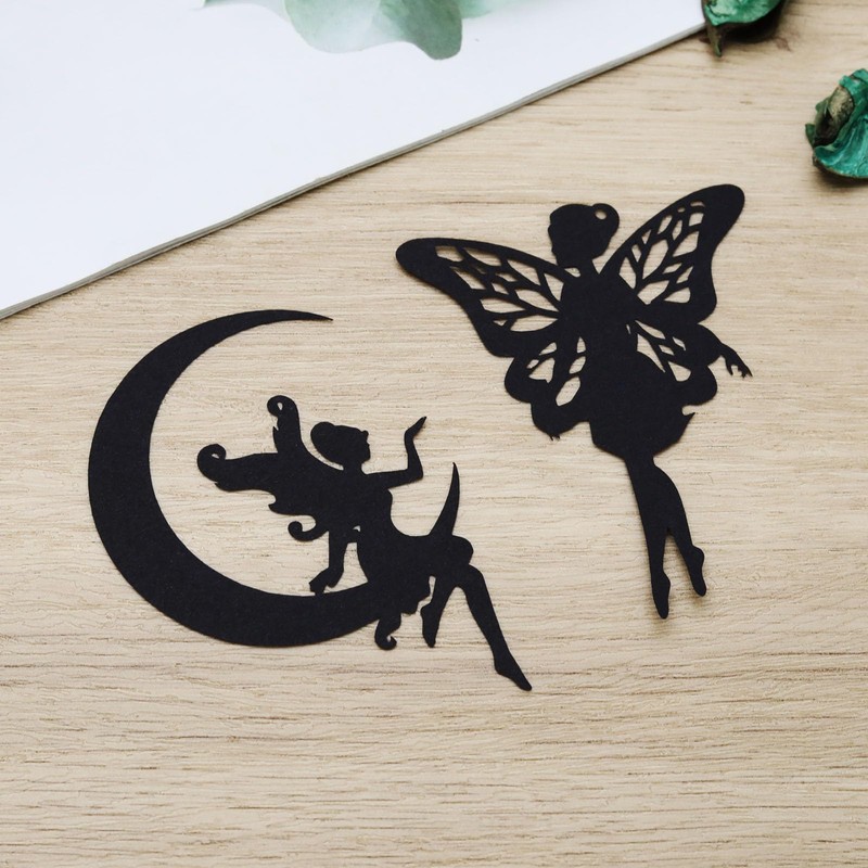 ECSiNG 40PCS Fairy Cutouts Silhouette Embellishments Jar Decals Decorative Paper