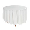 Fun Express White Plastic Round TABLECOVER (82") - Party Supplies