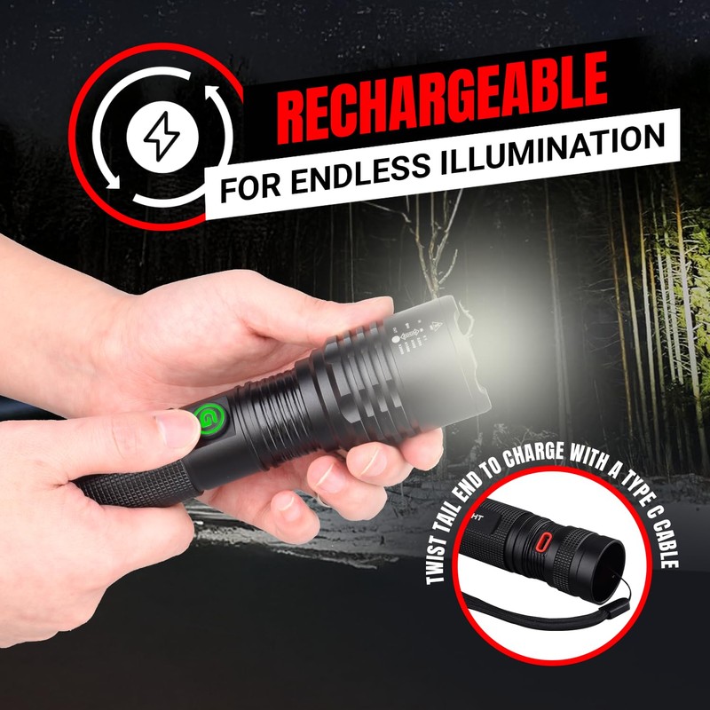 GearLight S2000 LED Rechargeable Flashlight High Lumens - Super Bright,
