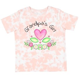 inktastic Grandpa's Girl- Heart Flowers Toddler T-Shirt 2T Tie Dye Pink 2faea