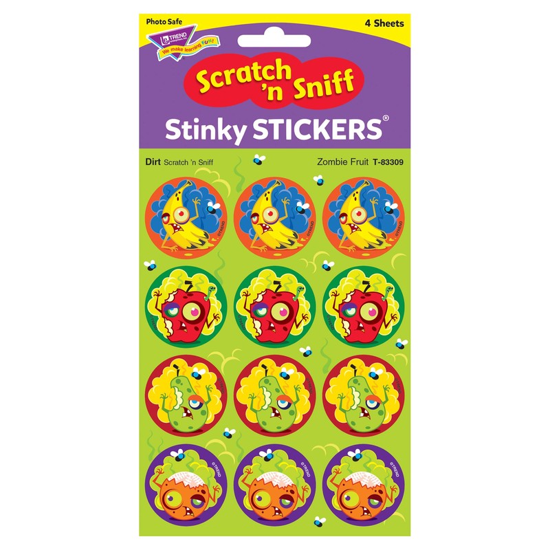 Trend Stickers Scented Zombie Fruit (Dirt) 48 Count T83309