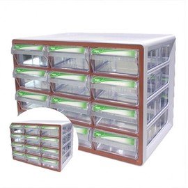 12-Tier Orange Mini Drawer Storage Organizer for Small Items Desk Organization