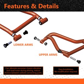 BARQUPO Front Heavy Duty A-Arm Bushings Kit HDPE & Steel Control Suspension Arm Bushing Set Compatible with Polaris RZR XP 4 1000 2014-2023