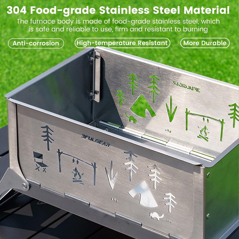 Portable Charcoal Grill, Total 343 Sq. In. Foldable Tabletop BBQ