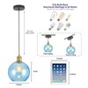 Blue Glass Pendant Lights Kitchen Island Lighting Globe Pendant Light