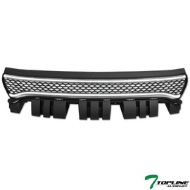 TLAPS 7422438714725 Compatible With 2015-2023 Dodge Charger SRT Matte Black HEX Style Honeycomb Mesh Front Bumper Grill Grille with Startup Sequential/Sequence LED Strip