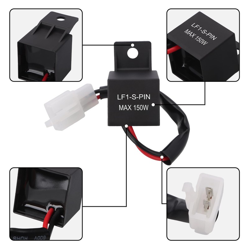 Weasch 2Pack 12V 2-Pin Electronic LED Flasher Relay, LF1-S-PIN Wiring