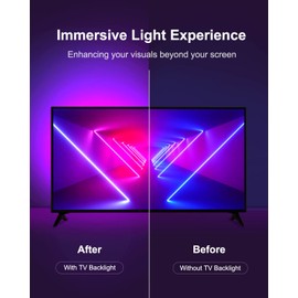 GUPUP Color Changing Bluetooth LED Lights for TV, Smart App Control with 20ft Strip - USB Powered Backlight for Bedroom, Gaming Room, PC, Mirror, Fits 85-100 Inch TVs,20ft