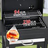 MASTER COOK Charcoal Grill with Two Side Tables, Heavy-duty Steel