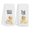 Funny Golden Retriever Bathroom Hand Towels Set of 2 Golden