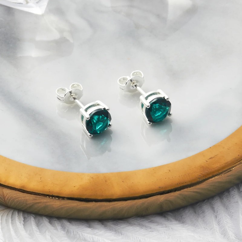 Philip Jones May (Emerald) Birthstone Earrings Created with Zircondia® Crystals