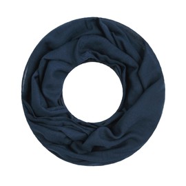 Majea Loop Cary Basic Women's Shawl Women's Scarf Neckerchiefs Plain Scarf - Navy 1, size: 170x80
