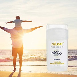 nfuse Desodorante en gel de magnesio natural - Cloruro de magnesio puro de grado USP - Libre de aluminio, parabenos y bicarbonato de sodio - Mountain 