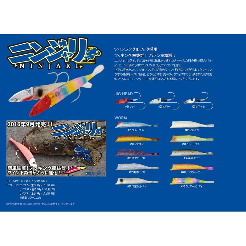 Blue Blue Worm Ninja Worm M #07 Leaf Hidden Squid