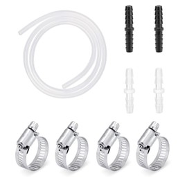 1 Pc 1/4'' ID Drain Hose Extension/Ice Maker Parts W/4 Pcs Connectors & Clips, 6.5 Ft Total Length Compatible with GE Opal Nugget & Other Ice Makers for Cleaning & Maintenance fit Multiple Purpose