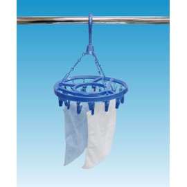 Ohe My Laundry 2 Laundry Drying Hanger, Round, Blue, 20 Clothespins, Rod, Clothesline, Lintel, Gripping Hook