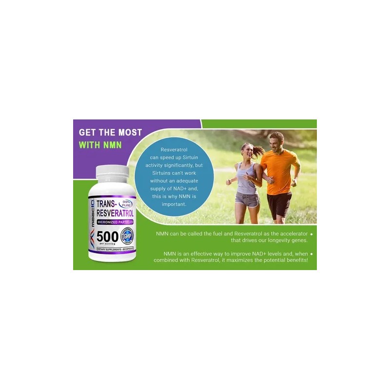 Trans- Resveratrol De 500 Mg 99 Puro Bioperina (60 Caps.)