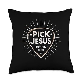 Pick Jesus - Guitar - Guitars Guitarist - Christian Music Throw Pillow