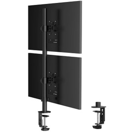 Pholiten Tall Vertically Stacked Dual Monitor Desk Mount Stand,Extra Tall 31 Inch Monitor Stand, Fully Adjustable Monitor arm for 13-32 Inch LCD Screen，Holds up to 22lbs