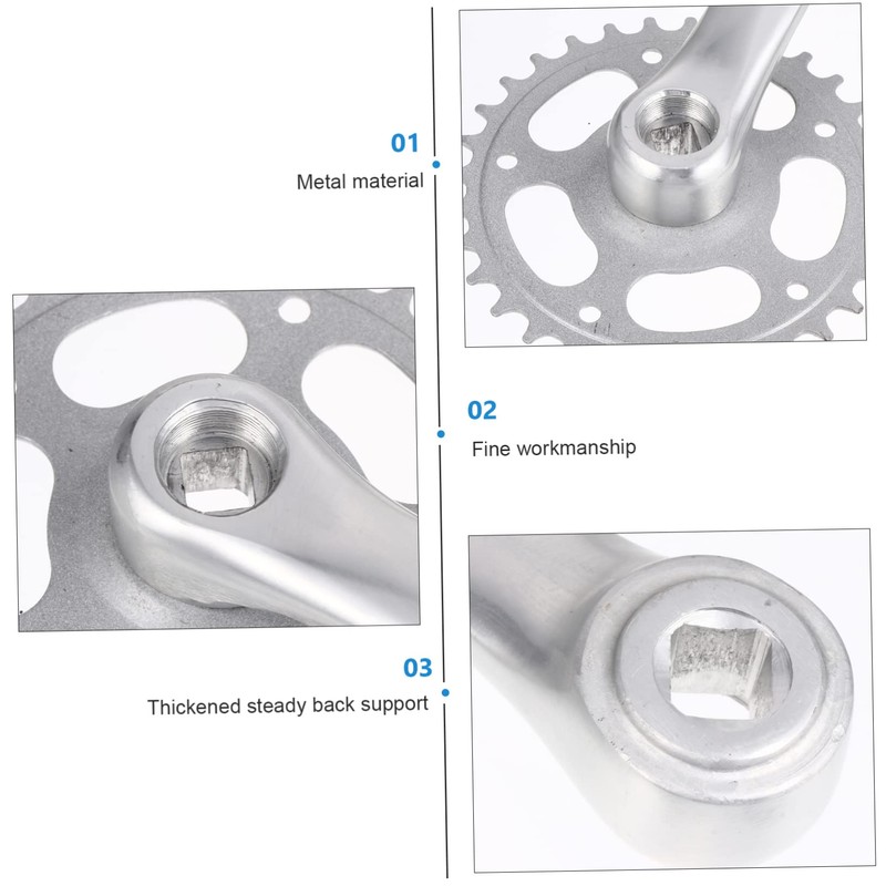 Abaodam 1Set Single Speeds Hollow Crankset Replacement for Mountain Bike