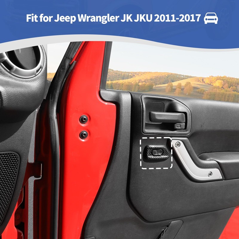 RT-TCZ for Jeep JK Carbon Fiber Door Lock Switch Cover